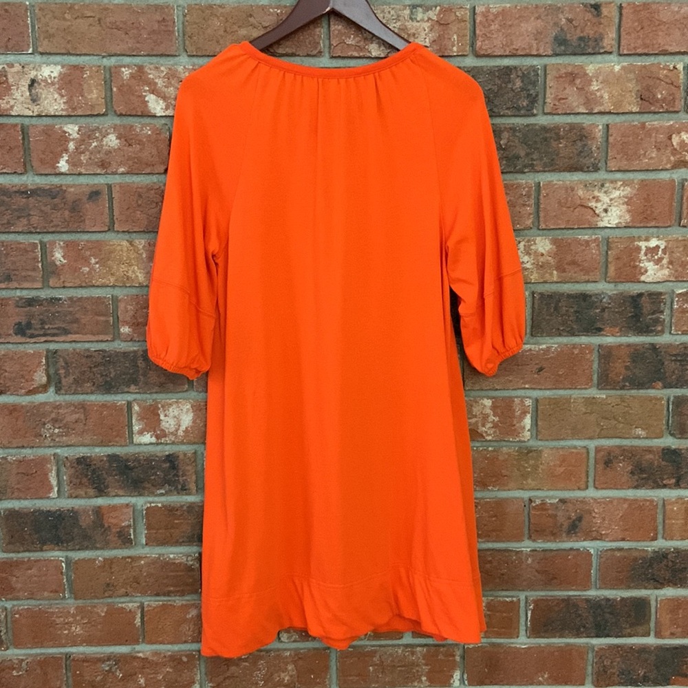 Anthropologie Anais Orange Balloon Sleeve Dress - Picture 6 of 7